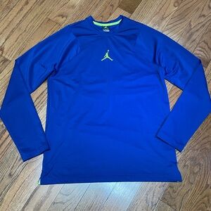 Jordan Brand Men’s Dri-Fit Long Sleeve Team Training Shirt Royal Blue Size L